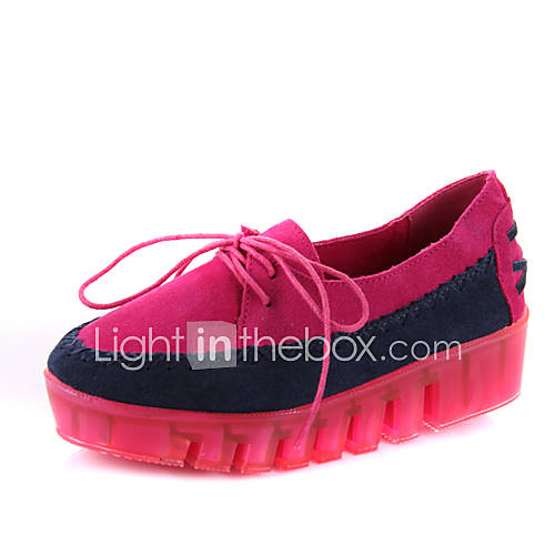 Womens Fashion Contrast Color Thick Crust Shoes(Fuchsia)