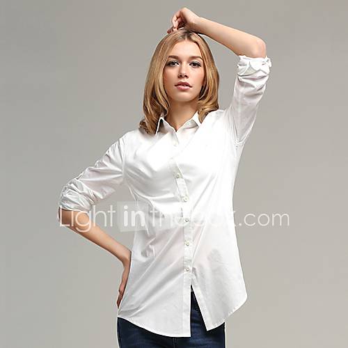 Veri Gude Womens Loose Fit Leisure Long Sleeve 100% Cotton Korean Shirt