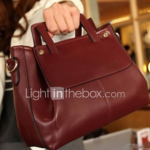 HONGQIU Womens Fashion Leather Tote Bag(Red)