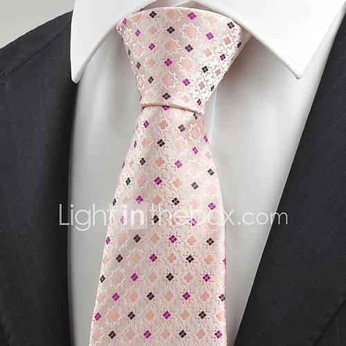 Tie New Pink Purple Bohemian Floral Check Mens Tie Necktie Wedding Party Gift