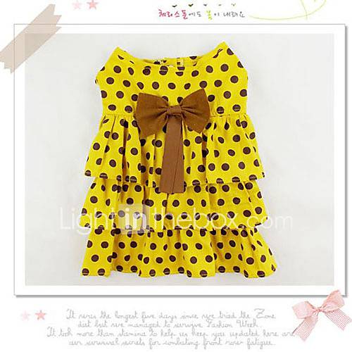 Petary Pets Cute Polka Dots Swing Cotton Dress For Dog