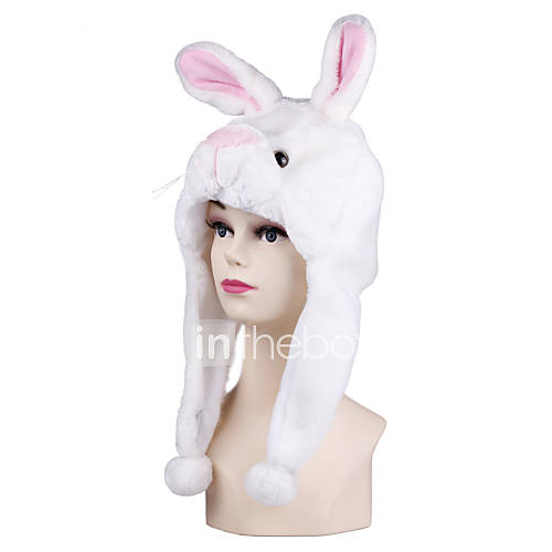 Unisex White Bunny Warm Fuzzy Kigurumi Aminal Beanie