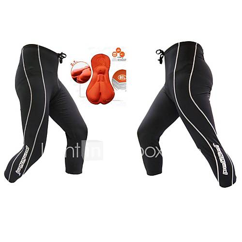 Jaggad Spring Summer Autumn Black Nylon Spandex Rubber Print Padded 3/4 Cycling Pants