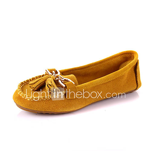 Womens Fashion Solid Color Cozy Flat Shoes(Yellow)