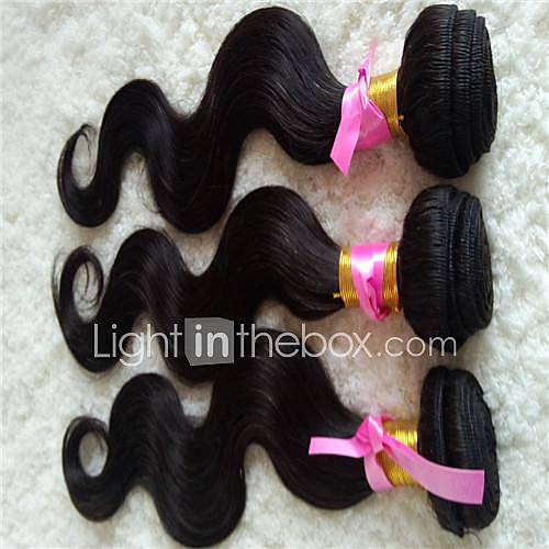 14 Inch Peruvian Body Wave Weft 100% Virgin Remy Human Hair Extensions 3Pcs