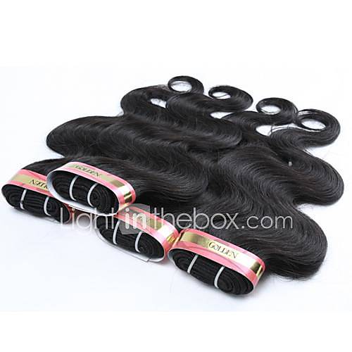 24 Inch Natural Black Body Wave Wavy Burmese Virgin Hair Weave Bundles 62G/Piece (2.10OZ/Piece)