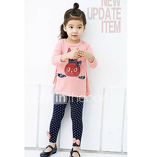 Girls Rabbit Print Bowknot Lovely Long Sleeve Clothing Sets