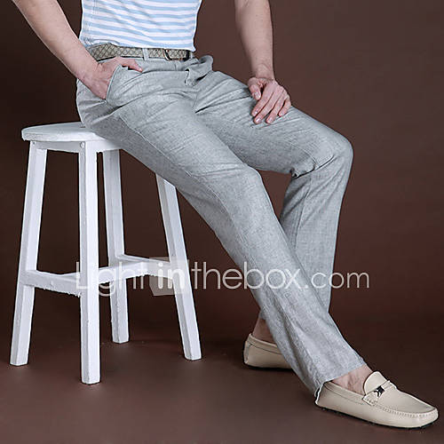 ARW Mens Leisure Solid Color Light Gray Pants