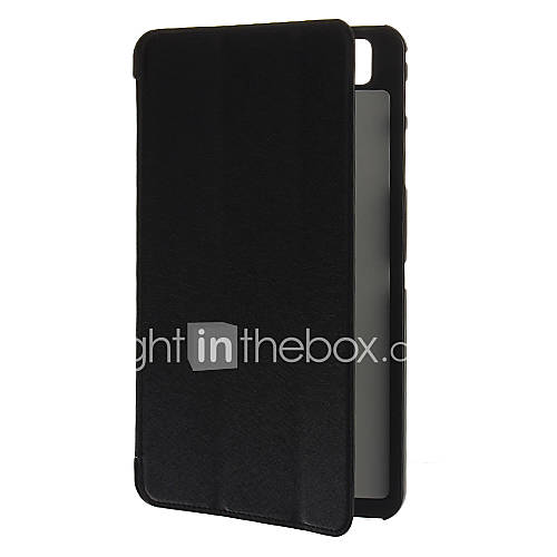 Silk Pattern PU Leather Full Body Case with Stands for Samsung T320 (Black)