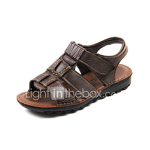 Leather Mens Flat Heel Comfort Sandals Shoes