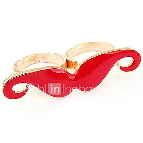 Ravier Womens Vintage Red Moustache Pattern Ring