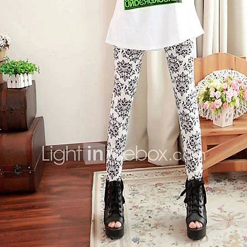 Womens Fashion Personality Wild Thin Houndstooth Printed Slim Leggings