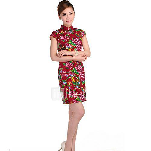 Womens Colla Flowers Elegant The Chinese Dress