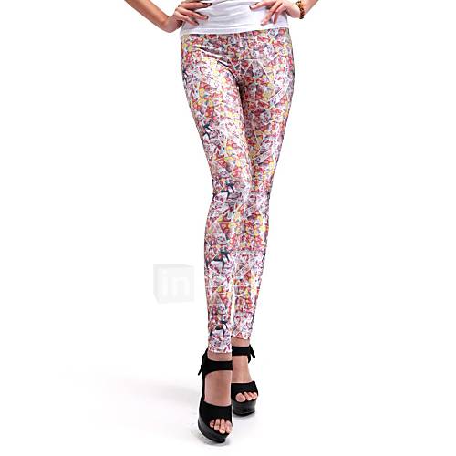 Elonbo Floral Style Digital Painting Tight Women Leggings