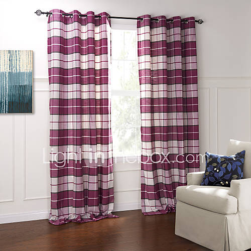 (One Pair) Classic Country Rose Plaid Jacquard Eco friendy Curtain