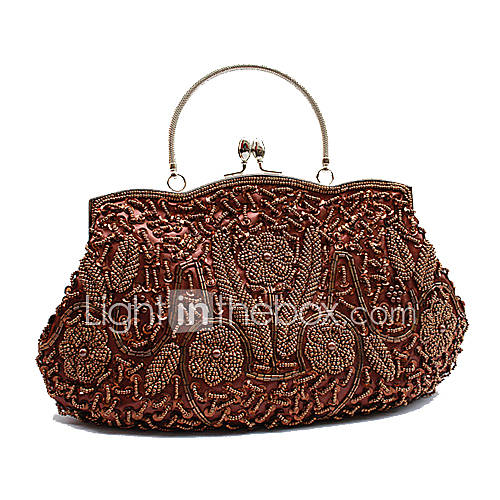 Freya WomenS Fashion Handmade Beaded Bag(Coffee)