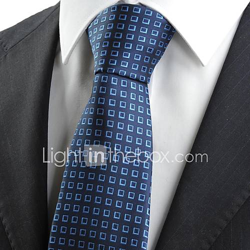 Tie New Navy Dark Blue Boxes Mens Tie Necktie Formal Wedding Holiday Gift