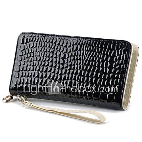 Womens Patent Recycled Leather Wallet Purse Day Clutches