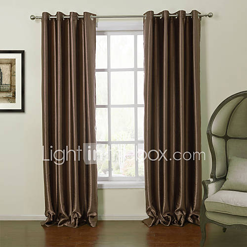 (One Pair)Modern Burgundy Solid Jacquard Blackout Curtain