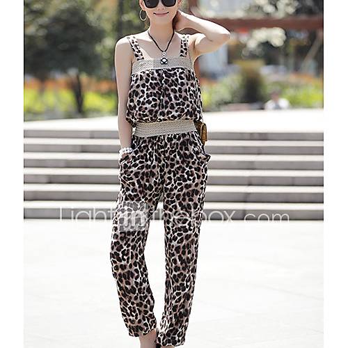 Zhulifang Womens Leopard Casual Harlem Pants