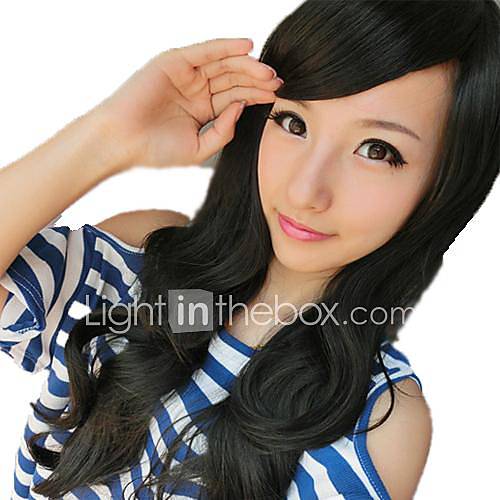 Lady Lovely Long Side Bang Synthetic Wavy Wigs 3 Colors Available