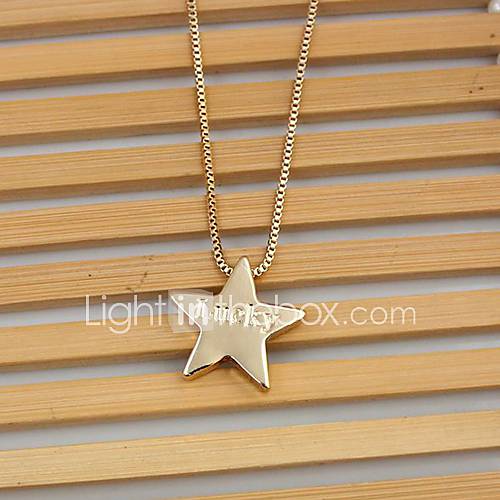 Shining Simple Alloy Pentacle Pendant Necklace (Screen Color)