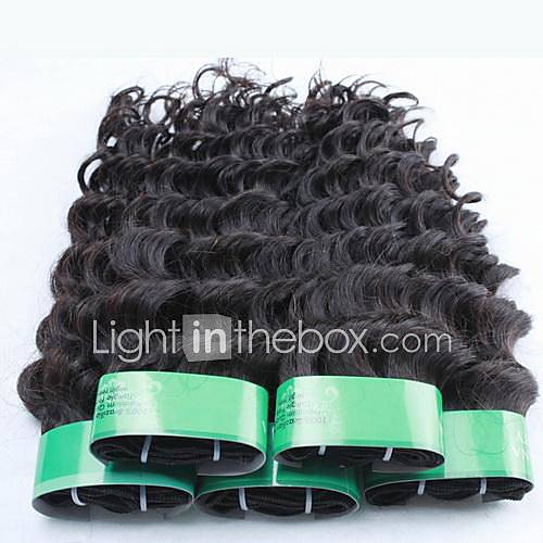 26 Inch 4Pcs Color 1B Grade 5A Brazilian Virgin Deep Wave Human Hair Extension