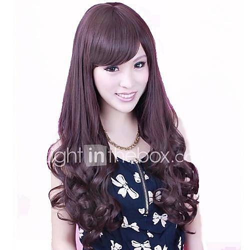 Capless Side Bang Synthetic Stylish Long Wavy Wigs 3 Colors Available
