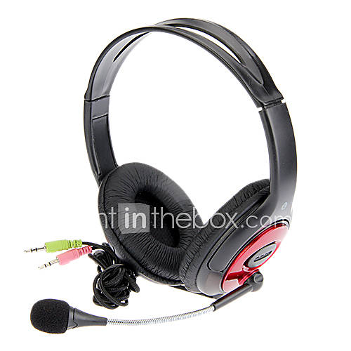 KT I900MV Stereo On Ear Headphone with Mic and Remote for Computer(RedBlack)