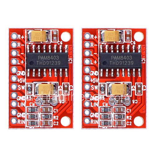 2 Channels 3W PAM8403 Audio Amplifier Board (2PCS)