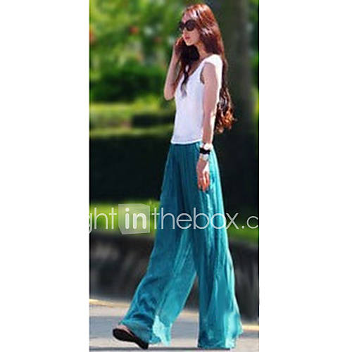 Womens New Slim Seaside Vacation Loose Chiffon Pants