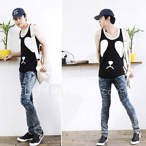 Shishangqiyi Designing Cute Couple Panda Vest(Black)