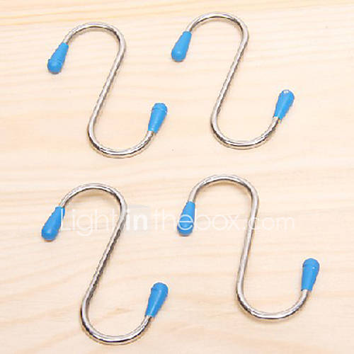 Small sized S Shaped Stainless Steel Hook, Set of 4, L9.5cm x W15cm x H1cm