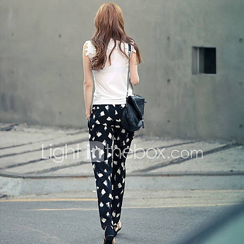 E Shop 2014 Summer Fashion Print Loose Fit Black Harem