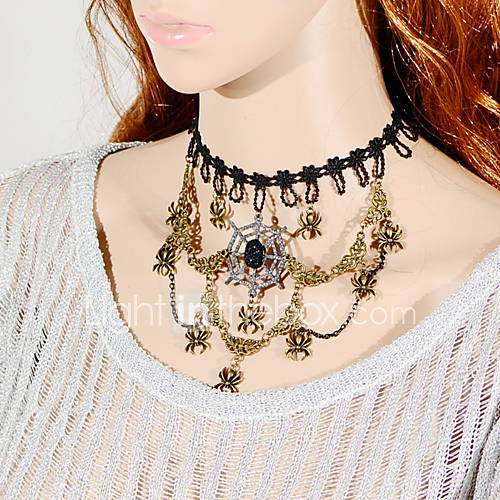 OMUTO Korean Manually High Grade Spider Jewelry Necklace (Black)