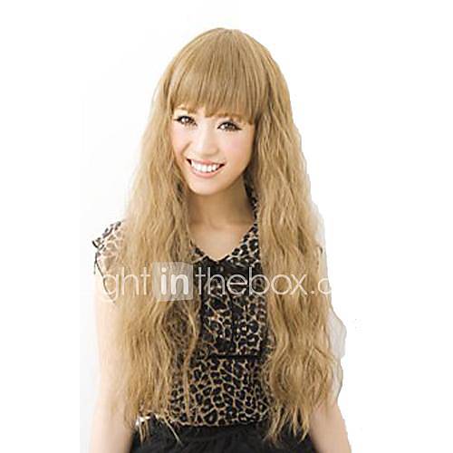 Corn Roll Capless Full Bang Synthetic Long Wavy Wigs 4 Colors Available