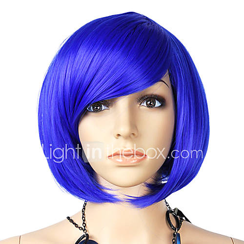 Short Straight Synthetic Wig Side Bang Multiple Colors Available