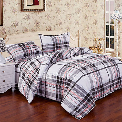 Mainstream Casual Check Pattern Large 4 PCS Set Bedding