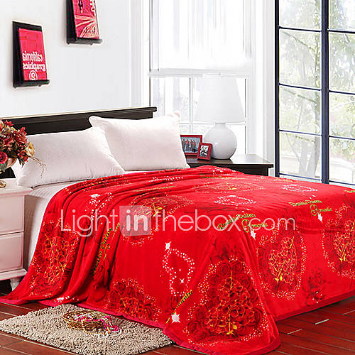 Chinese Traditional Red Flannel Blanket