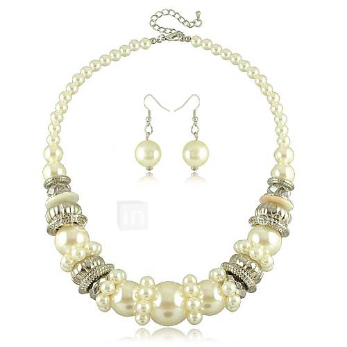 Imitation Pearl Simple Womens Jewelry Set