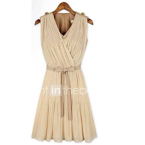 Shinubi Casual Joint Sleeveless Dress(Almond)