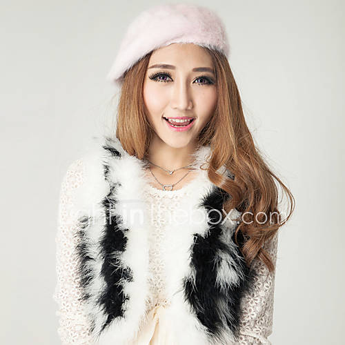 Sleeveless Collarless Ostrich Fur Party/Casual Vest