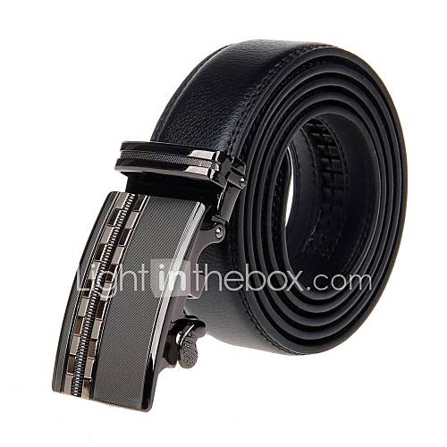 Mens Stylish Cow Split Leather Belt W/ Zinc Alloy Automatic Buckle