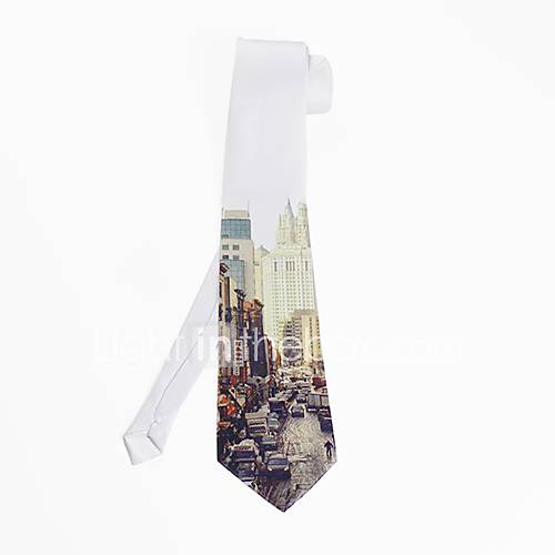 Mens Fashion Casual I LOVE HK pattern Tie