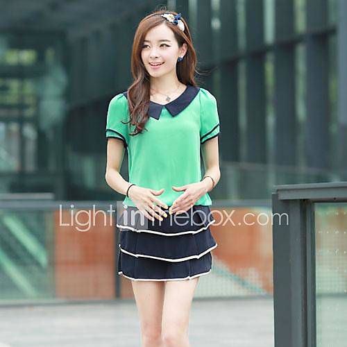 Womens Pop Fine Linen Pleated Skirt