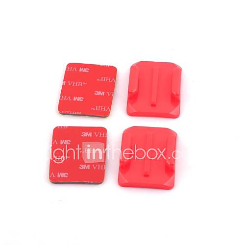 G 204 Red Curved PC Mount with 3M Adhesive Sticker Set for GoPro 1 / 2 / 3 / 3