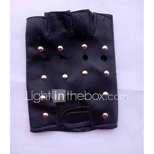 Mens Rivet Half Leather Gloves