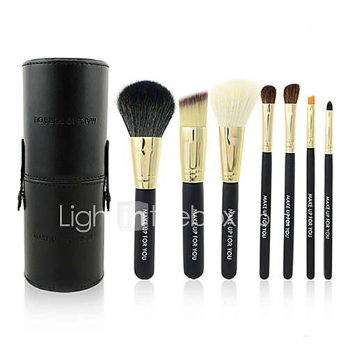 7pcs Portable Black Makeup Brush Set