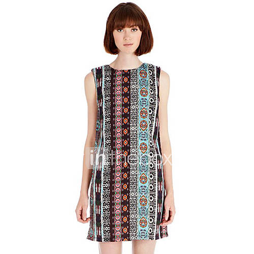 Calary Womens Exotic Print Multi Color Dress