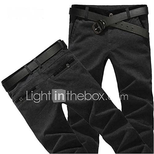 Mens Casual Male British Moral Business Long Pants(Belt Not Included)